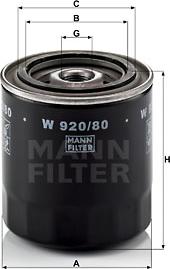 Mann-Filter W 920/80 - Filtro olio autozon.pro