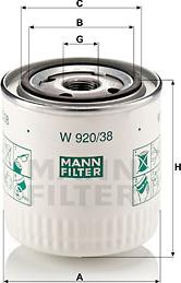 Mann-Filter W 920/38 - Filtro olio autozon.pro