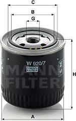 Mann-Filter W 920/7 - Filtro olio autozon.pro