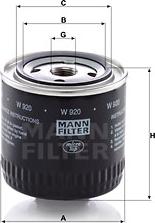 Mann-Filter W 920 - Filtro olio autozon.pro