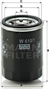 Mann-Filter W 610/1 - Filtro olio autozon.pro