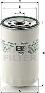 Mann-Filter W 1160/2 - Filtro olio autozon.pro