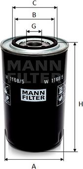 Mann-Filter W 1168/5 - Filtro olio autozon.pro