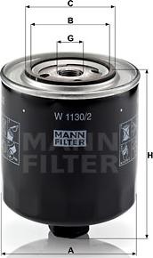 Mann-Filter W 1130/2 - Filtro olio autozon.pro