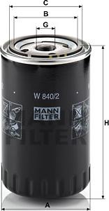 Mann-Filter W 840/2 - Filtro olio autozon.pro