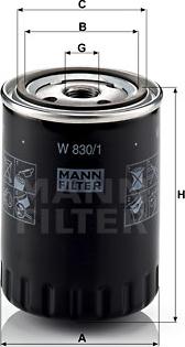 Mann-Filter W 830/1 - Filtro olio autozon.pro