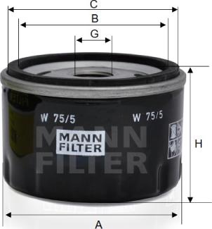 Mann-Filter W 75/5 - Filtro olio autozon.pro