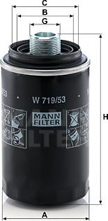 Mann-Filter W 719/53 - Filtro olio autozon.pro