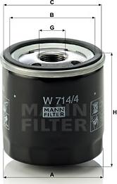 Mann-Filter W 714/4 - Filtro olio autozon.pro