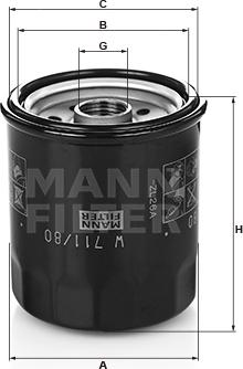 Mann-Filter W 711/80 - Filtro olio autozon.pro