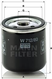 Mann-Filter W 712/80 - Filtro olio autozon.pro