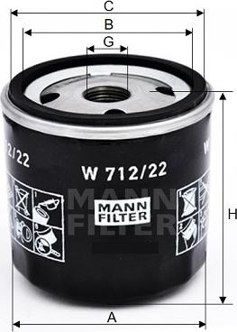 Mann-Filter W 712/22 - Filtro olio autozon.pro