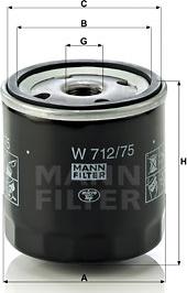 Mann-Filter W 712/75 - Filtro olio autozon.pro