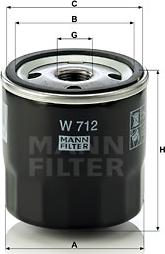 Mann-Filter W 712 - Filtro olio autozon.pro