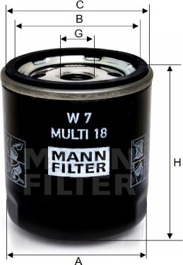 Mann-Filter W 7 MULTI 18 - Filtro olio autozon.pro