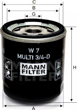 Mann-Filter W 7 MULTI 3/4-D - Filtro olio autozon.pro