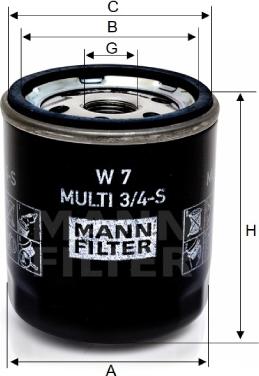 Mann-Filter W 7 MULTI 3/4-S - Filtro olio autozon.pro