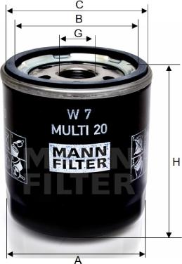 Mann-Filter W 7 MULTI 20 - Filtro olio autozon.pro