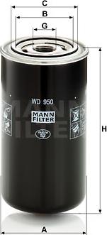 Mann-Filter WD 950 - Filtro, Sistema idraulico di lavoro autozon.pro