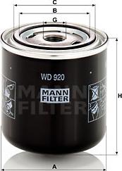 Mann-Filter WD 920 - Filtro, Sistema idraulico di lavoro autozon.pro