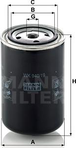 Mann-Filter WK 940/19 - Filtro carburante autozon.pro