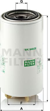 Mann-Filter WK 940/36 x - Filtro carburante autozon.pro