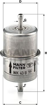 Mann-Filter WK 43/8 - Filtro carburante autozon.pro