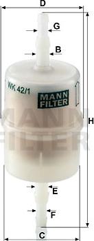 Mann-Filter WK 42/1 - Filtro carburante autozon.pro