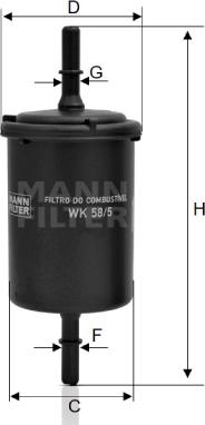 Mann-Filter WK 58/5 - Filtro carburante autozon.pro