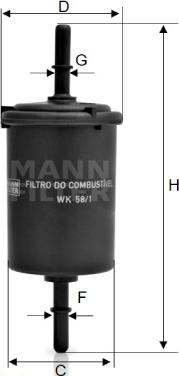 Mann-Filter WK 58/1 - Filtro carburante autozon.pro