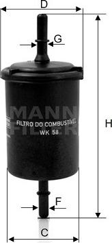 Mann-Filter WK 58 - Filtro carburante autozon.pro