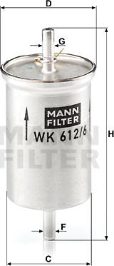 Mann-Filter WK 612/6 - Filtro carburante autozon.pro