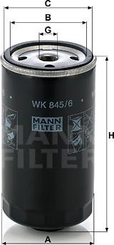 Mann-Filter WK 845/6 - Filtro carburante autozon.pro