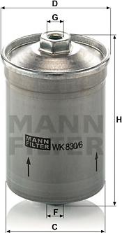 Mann-Filter WK 830/6 - Filtro carburante autozon.pro