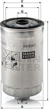 Mann-Filter WK 824/3 - Filtro carburante autozon.pro