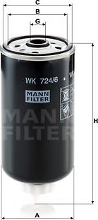 Mann-Filter WK 724/6 - Filtro carburante autozon.pro