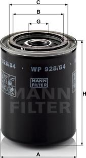 Mann-Filter WP 928/84 - Filtro olio autozon.pro