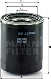 Mann-Filter WP 928/80 - Filtro olio autozon.pro