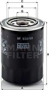 Mann-Filter WP 928/83 - Filtro olio autozon.pro