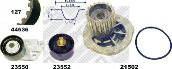 Mapco 41536/1 - Pompa acqua + Kit cinghie dentate autozon.pro