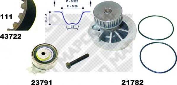 Mapco 41722/1 - Pompa acqua + Kit cinghie dentate autozon.pro