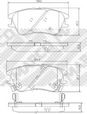 Mapco 6822 - Kit pastiglie freno, Freno a disco autozon.pro