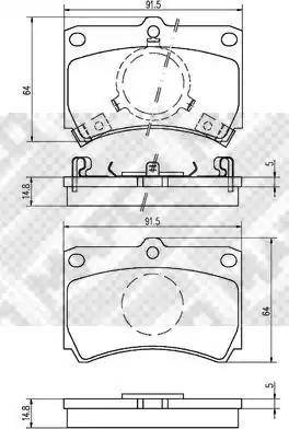 Mapco 6335 - Kit pastiglie freno, Freno a disco autozon.pro