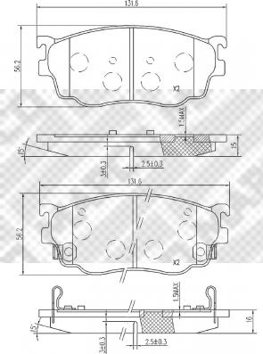 Mapco 6743 - Kit pastiglie freno, Freno a disco autozon.pro