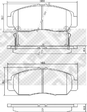 Mapco 6734 - Kit pastiglie freno, Freno a disco autozon.pro