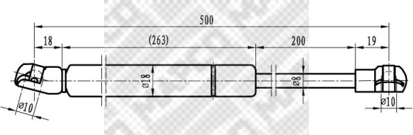 Mapco 20958 - Ammortizzatore pneumatico, Cofano motore autozon.pro