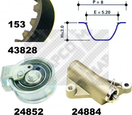 Mapco 23908 - Kit cinghie dentate autozon.pro