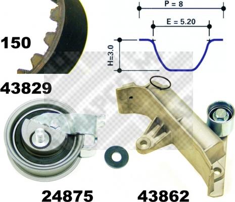 Mapco 23913 - Kit cinghie dentate autozon.pro