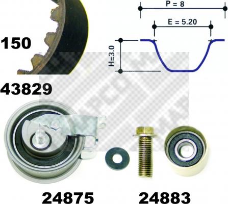 Mapco 23912 - Kit cinghie dentate autozon.pro