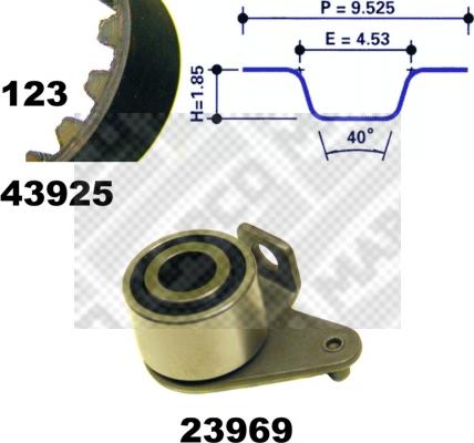 Mapco 23925 - Kit cinghie dentate autozon.pro